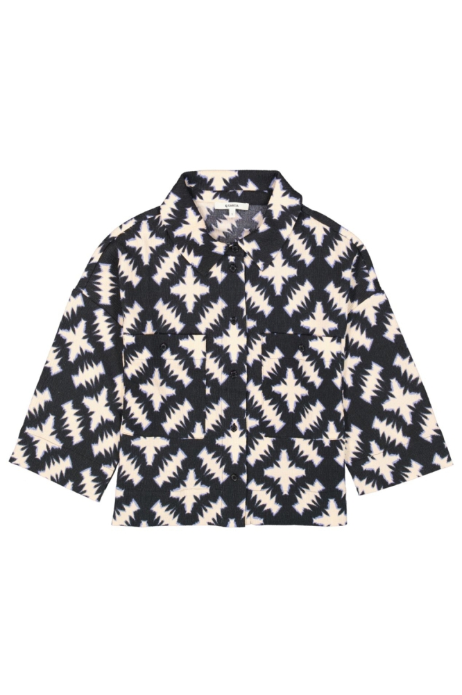 BLOUSE MET PRINT H50004 60 BLACK